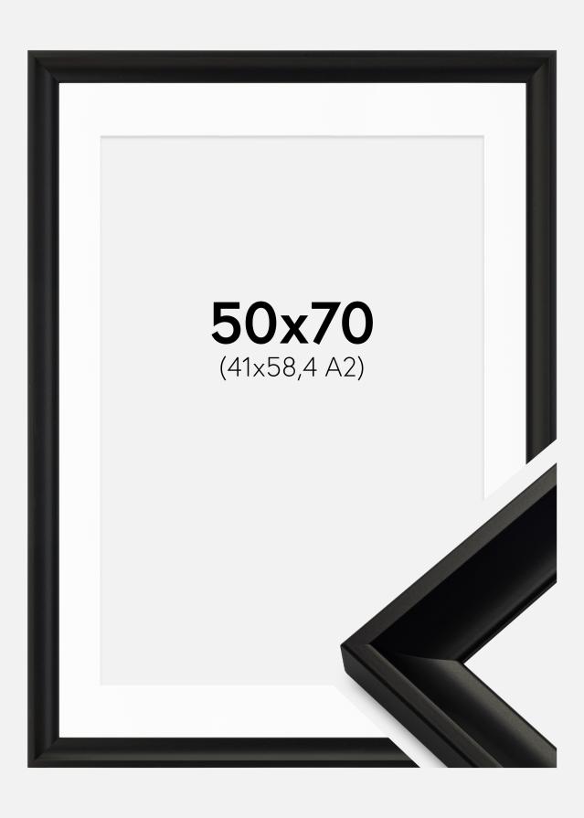 Rahmen Öjaren Schwarz 50x70 cm - Passepartout Weiß 42x59,4 cm (A2)
