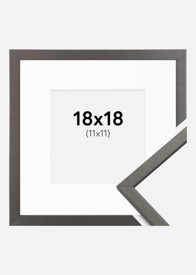 Rahmen Edsbyn Graphitgrau 18x18 cm - Passepartout Weiß 12x12 cm