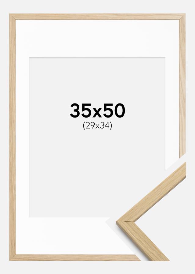 Rahmen Edsbyn Eiche 35x50 cm - Passepartout Weiß 30x35 cm