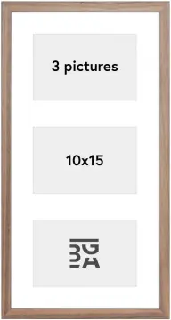 Edsbyn Collage-Rahmen XIII Walnuss Hell - 3 Bilder (10x15 cm)