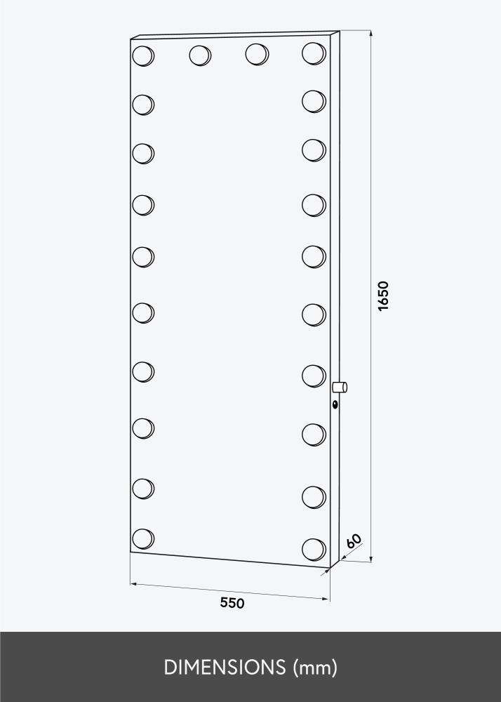 KAILA Spiegel Tall LED Silber 55x165 cm