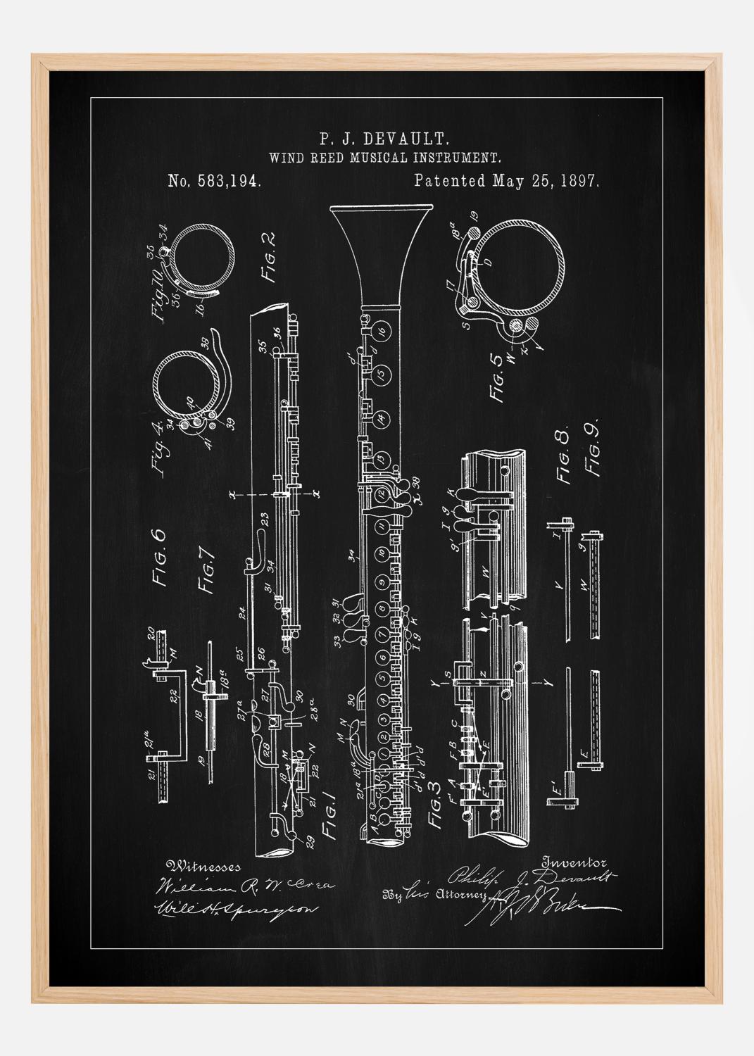 Product Image for Patent Print - Clarinet - Black Poster (50x70 cm)