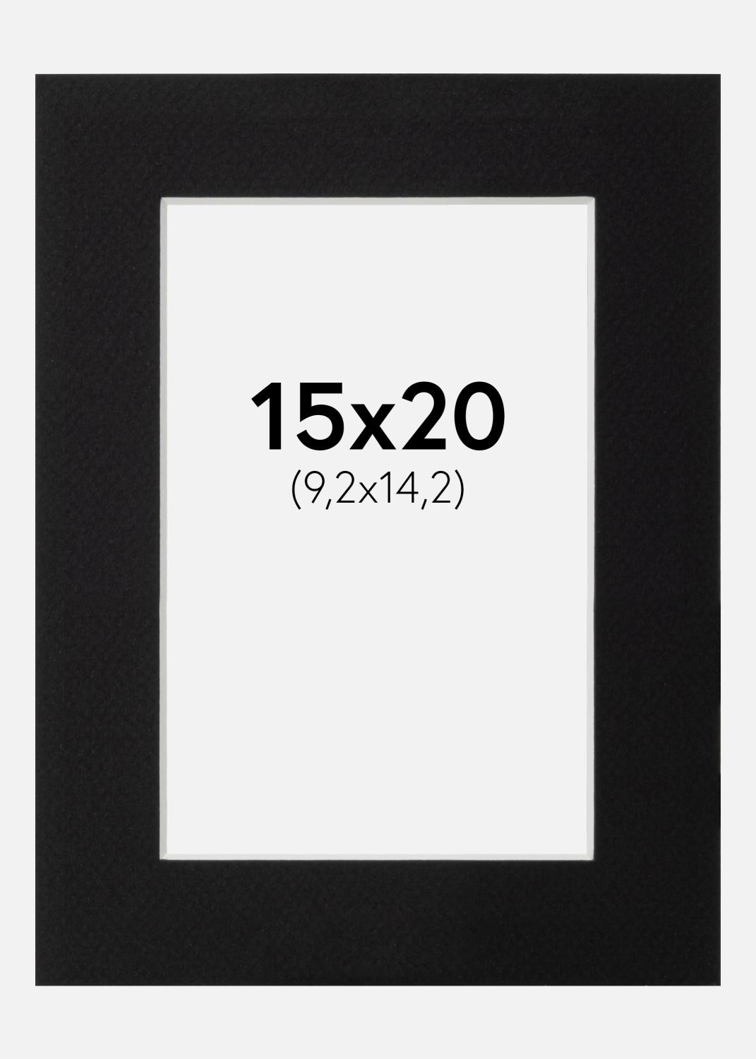 Product Image for Passepartout Schwarz Standard (weißer Kern) 15x20 cm (9,2x14,2)