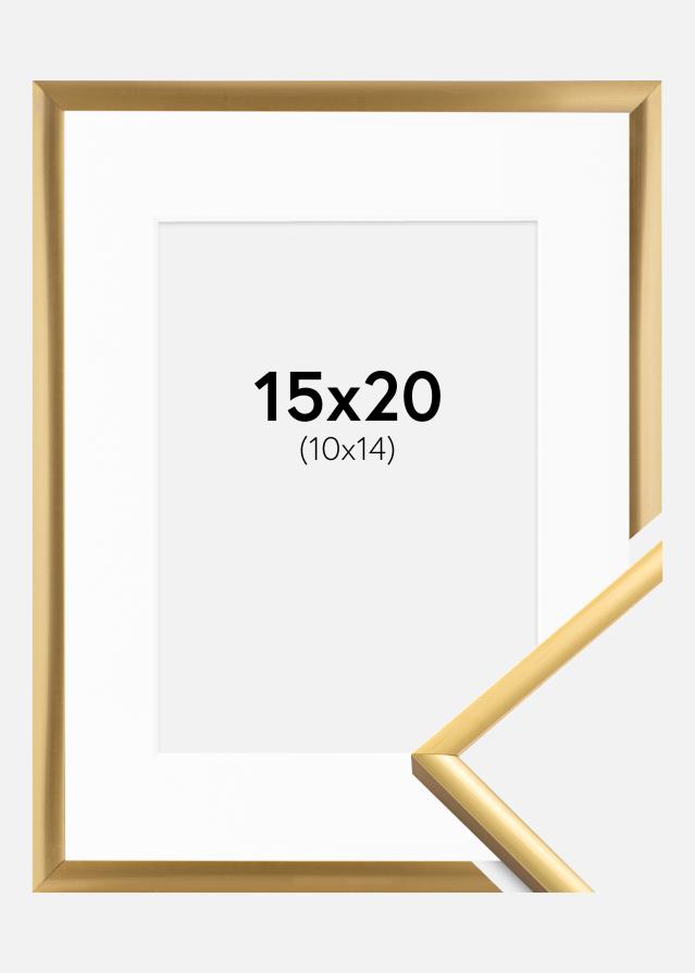 Rahmen New Lifestyle Shiny Gold 15x20 cm - Passepartout Weiß 11x15 cm