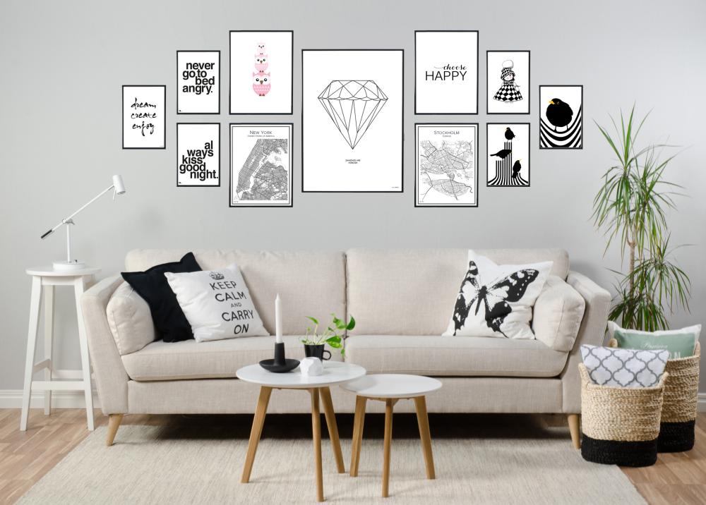 Choose happy - Black Poster