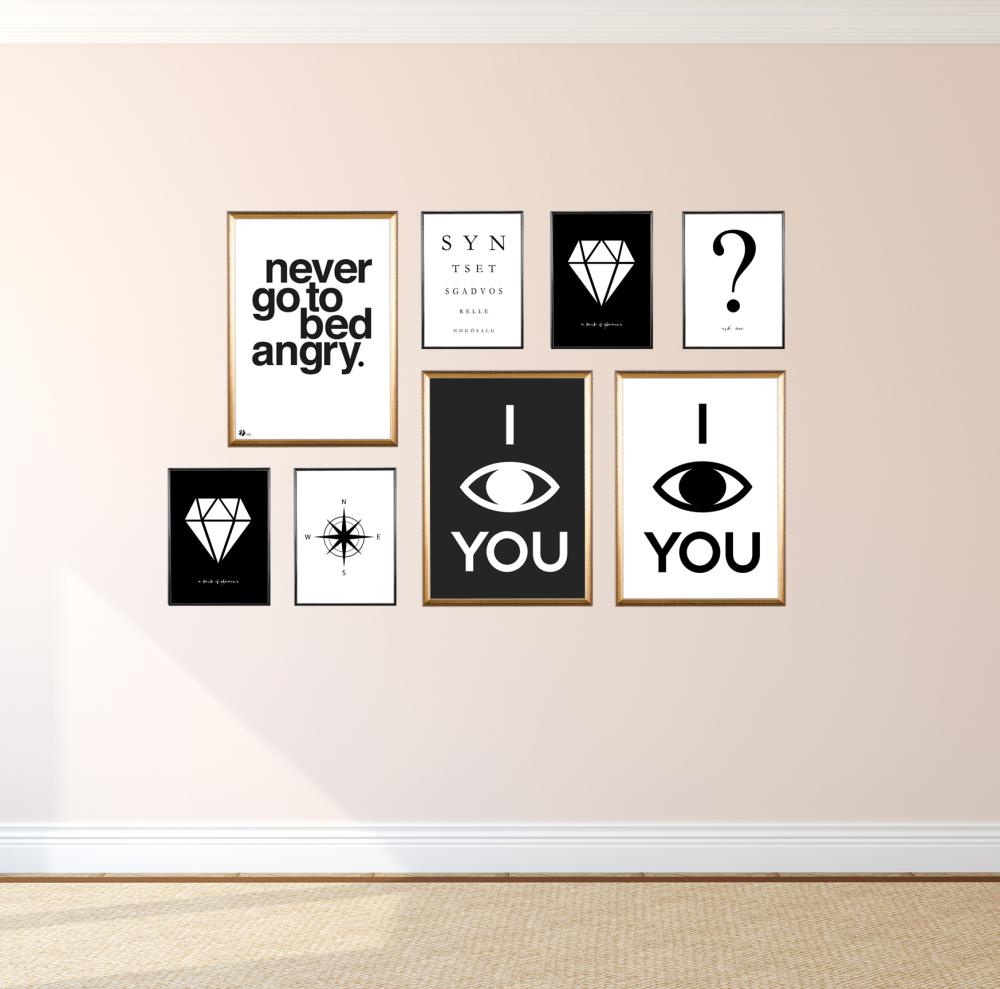 I see you - Schwarz mit weißem Druck Poster