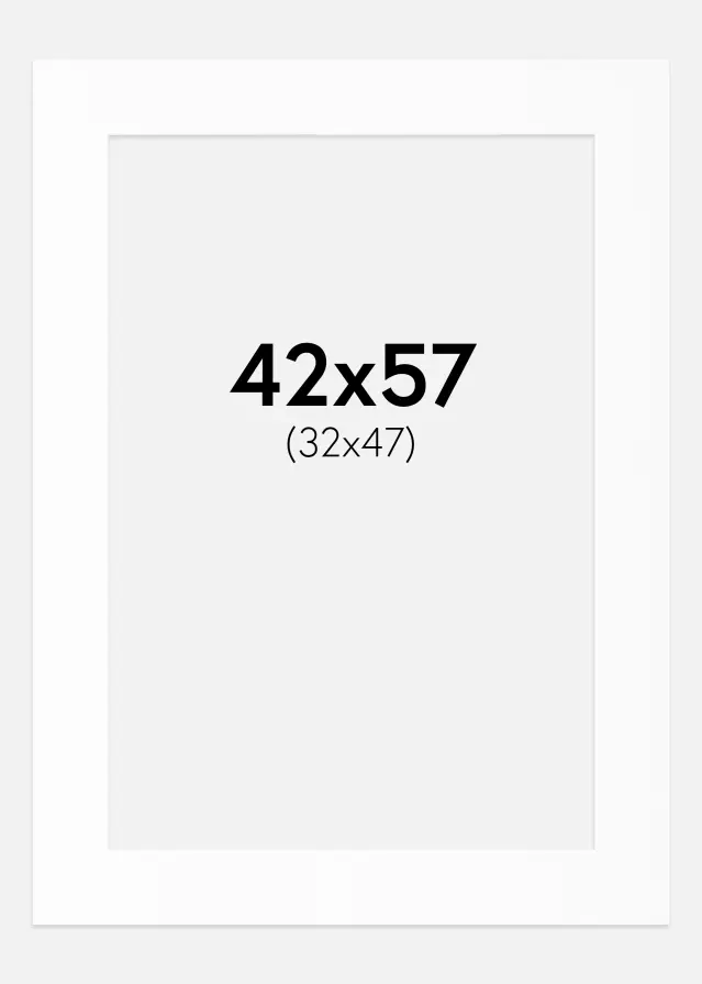 Passepartout Weiß Standard (weißer Kern) 42x57 cm (32x47)