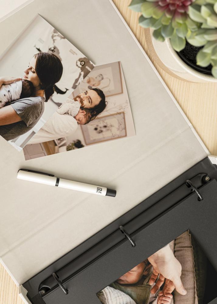 KAILA THROWBACK Warm Grey XL - Coffee Table Photo Album (20 Schwarze Seiten)
