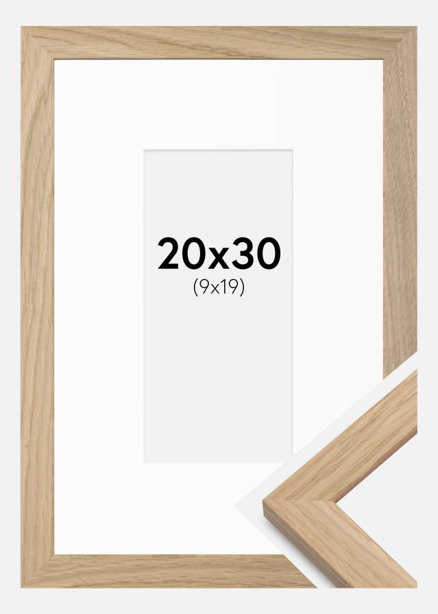 Rahmen Oak Wood 20x30 cm - Passepartout Weiß 10x20 cm