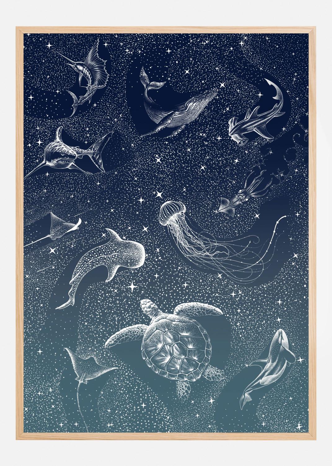 Product Image for Cosmic Ocean Turquoise Grad Poster (21x29.7 cm (A4))