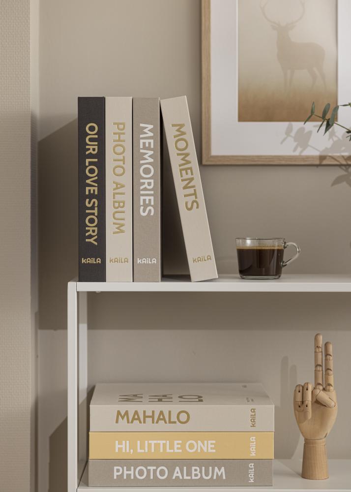 KAILA THROWBACK Warm Grey XL - Coffee Table Photo Album (20 Schwarze Seiten)