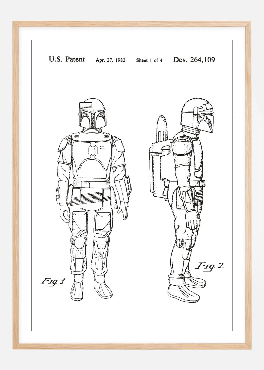 Product Image for Patentzeichnung - Star Wars - Boba Fett - Weiß Poster (21x29.7 cm (A4))