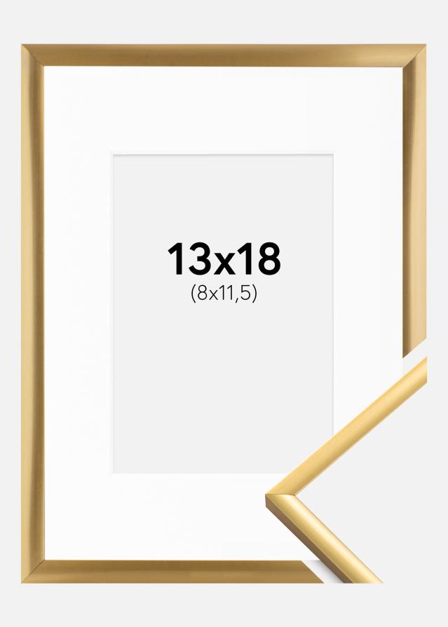 Rahmen New Lifestyle Shiny Gold 13x18 cm - Passepartout Weiß 9x12 cm