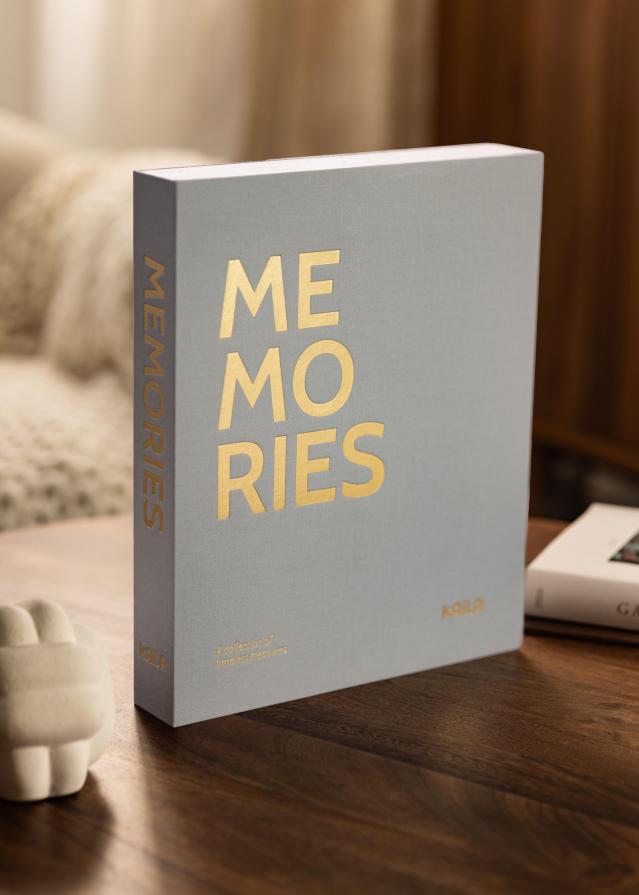 KAILA MEMORIES Grey - Coffee Table Photo Album (60 Schwarze Seiten)