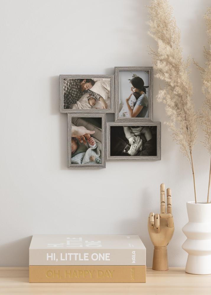 Modern Living Collage-Rahmen Walnuss Hell - 4 bilder
