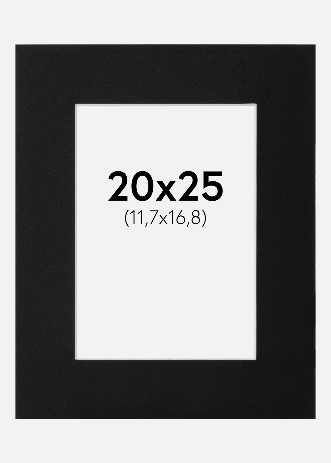 Product Image for Passepartout Schwarz Standard (weißer Kern) 20x25 cm (11,7x16,8)