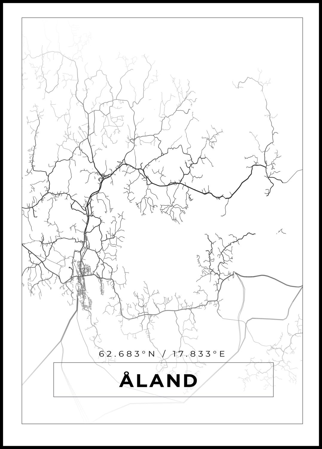 Product Image for Map - Åland - White (21x29.7 cm (A4))