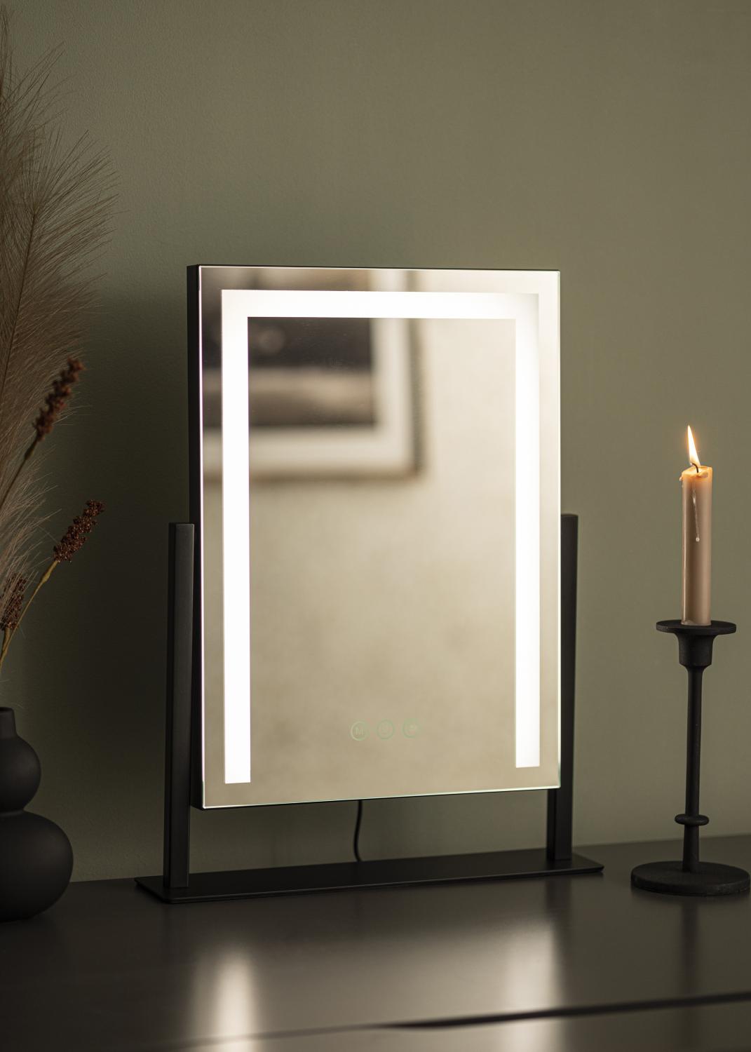Product Image for KAILA Kosmetikspiegel Stand LED Schwarz 30x41 cm