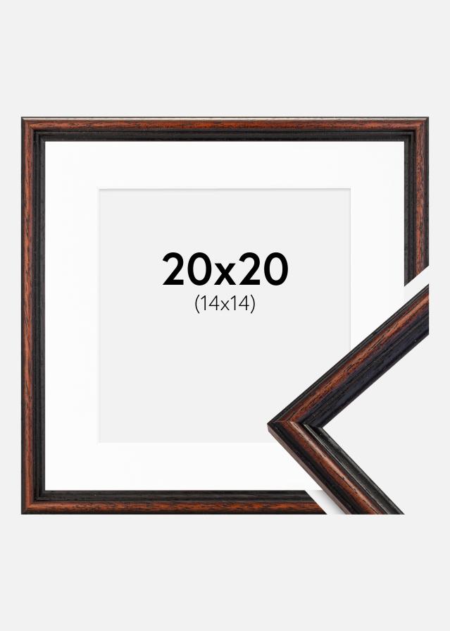 Rahmen Horndal Walnuss 20x20 cm - Passepartout Weiß 15x15 cm