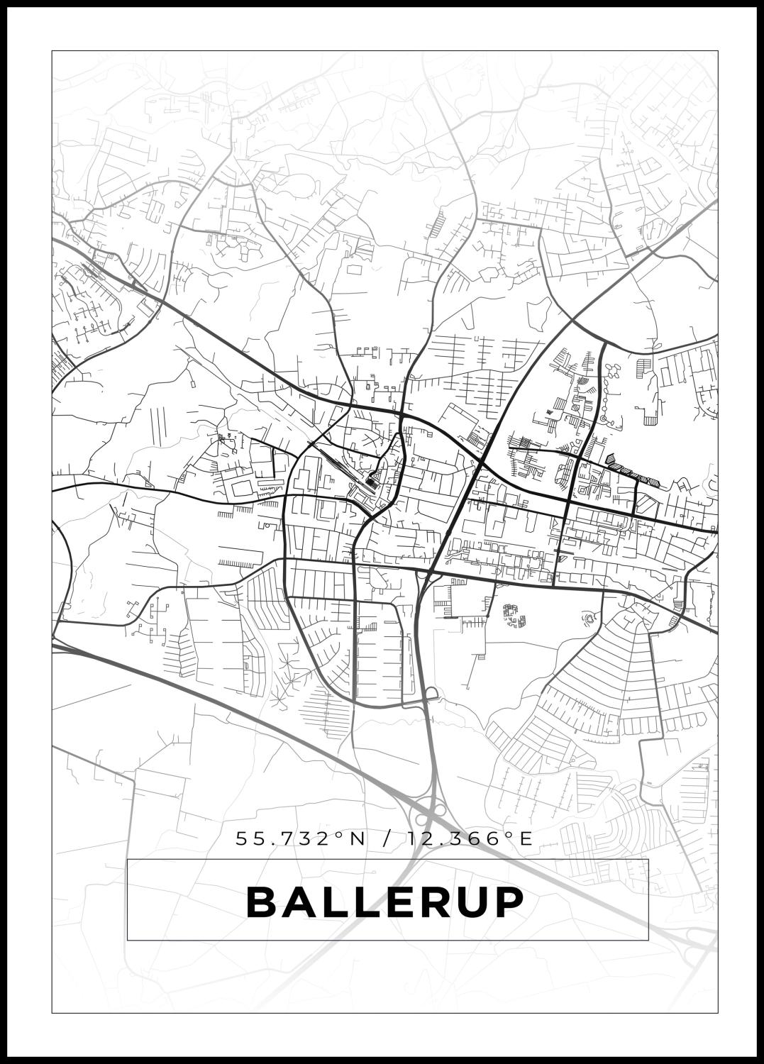 Product Image for Map - Ballerup - White (21x29.7 cm (A4))