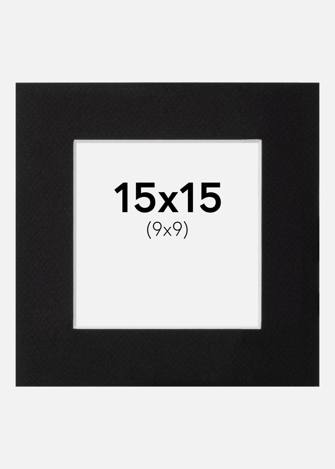 Product Image for Passepartout Schwarz Standard (weißer Kern) 15x15 cm (9x9)