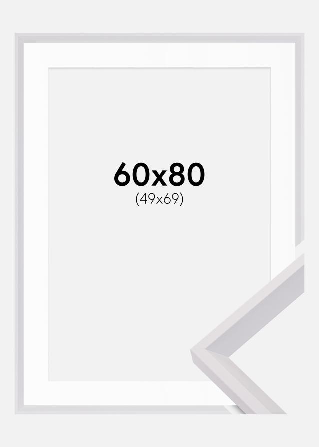 Rahmen Globe Weiß 60x80 cm - Passepartout Weiß 50x70 cm