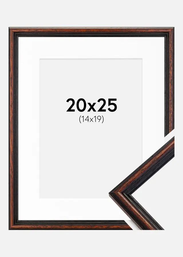 Rahmen Horndal Walnuss 20x25 cm - Passepartout Weiß 15x20 cm
