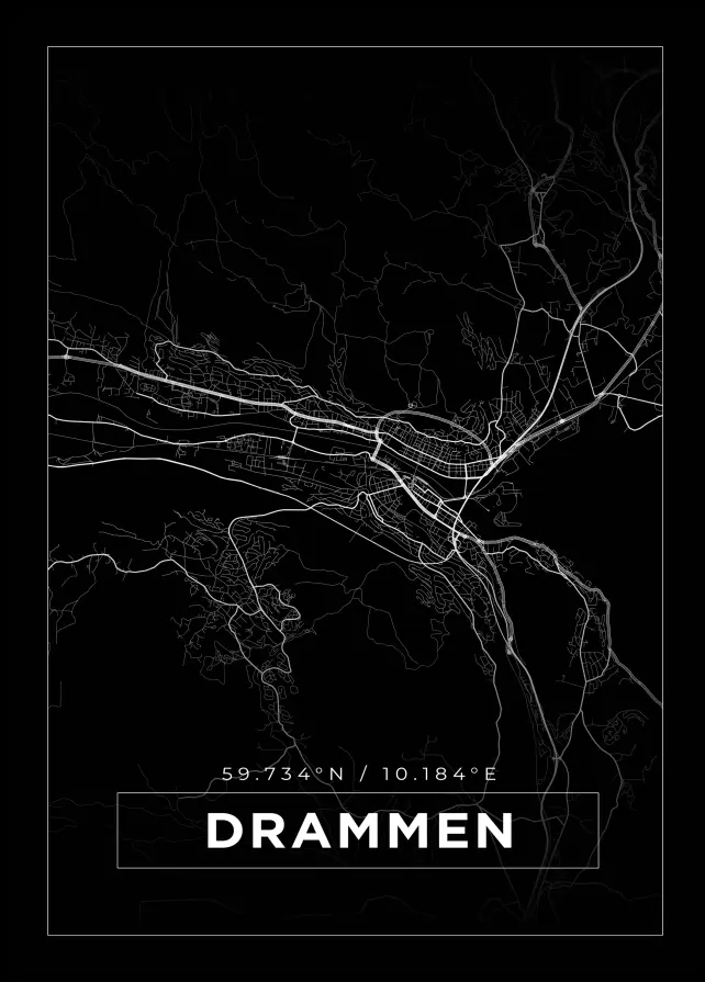Map - Drammen - Black