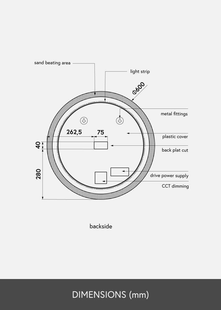 KAILA Spiegel Circular LED 60 cm Ø