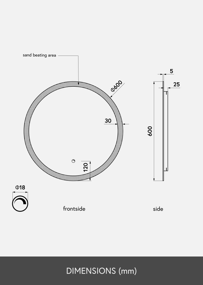 KAILA Spiegel Circular LED 60 cm Ø