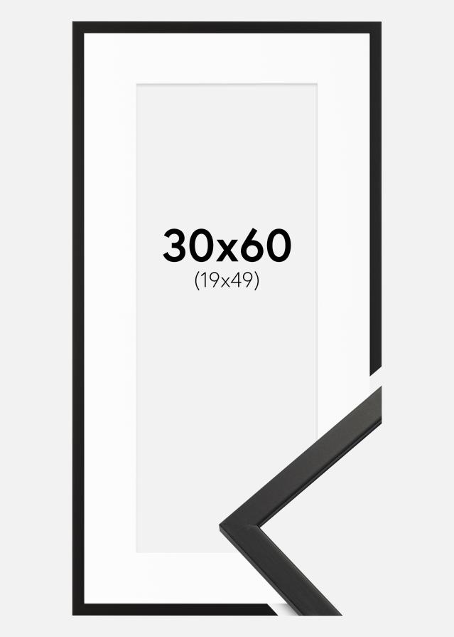 Bilderrahmen Edsbyn Schwarz 30x60 cm - Passepartout Weiß 20x50 cm
