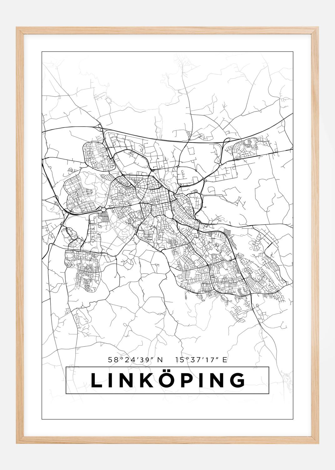 Product Image for Map - Linköping - White Poster (21x29.7 cm (A4))