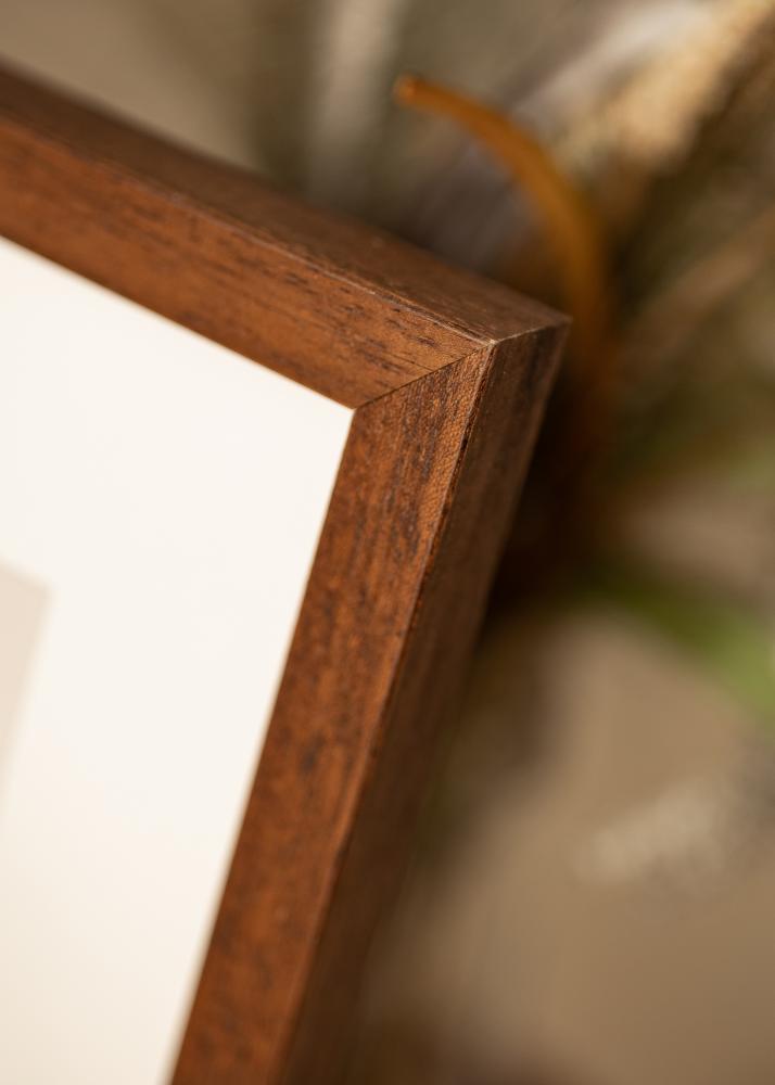 Rahmen Hermes Teak 60x90 cm - Passepartout Weiß 50x75 cm