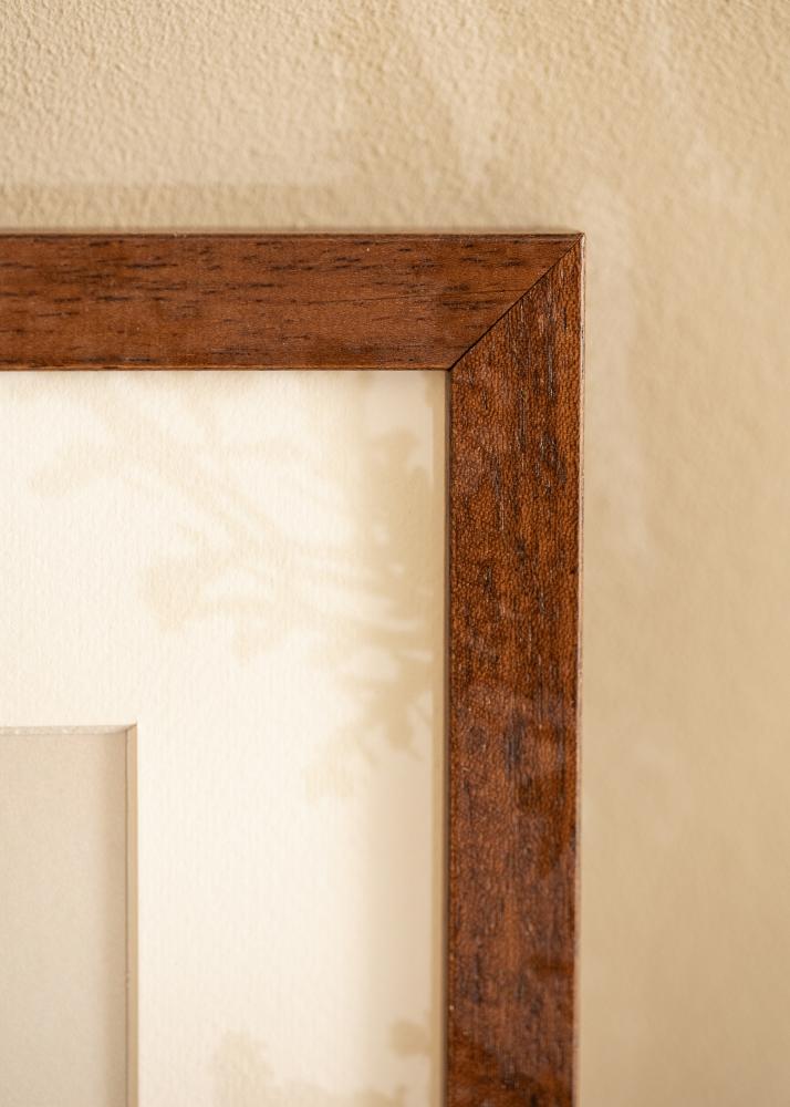 Rahmen Hermes Teak 60x90 cm - Passepartout Weiß 50x75 cm