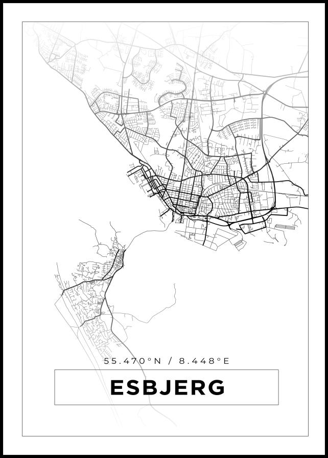 Map - Esbjerg - White