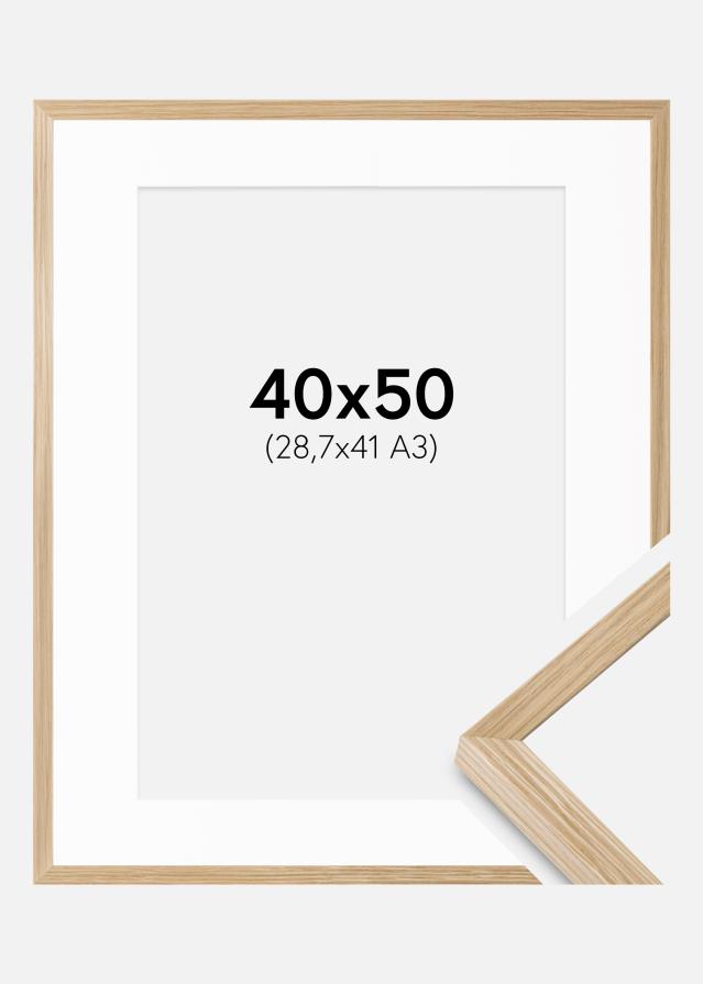 Rahmen Soul Oak Veneer 40x50 cm - Passepartout Weiß 29,7x42 cm (A3)