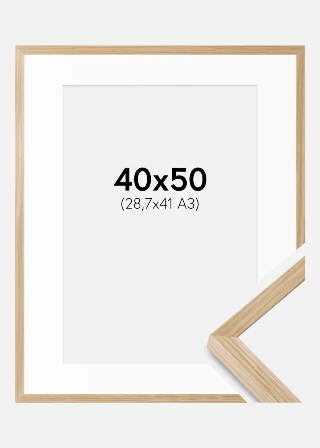 Rahmen Soul Oak Veneer 40x50 cm - Passepartout Weiß 29,7x42 cm (A3)