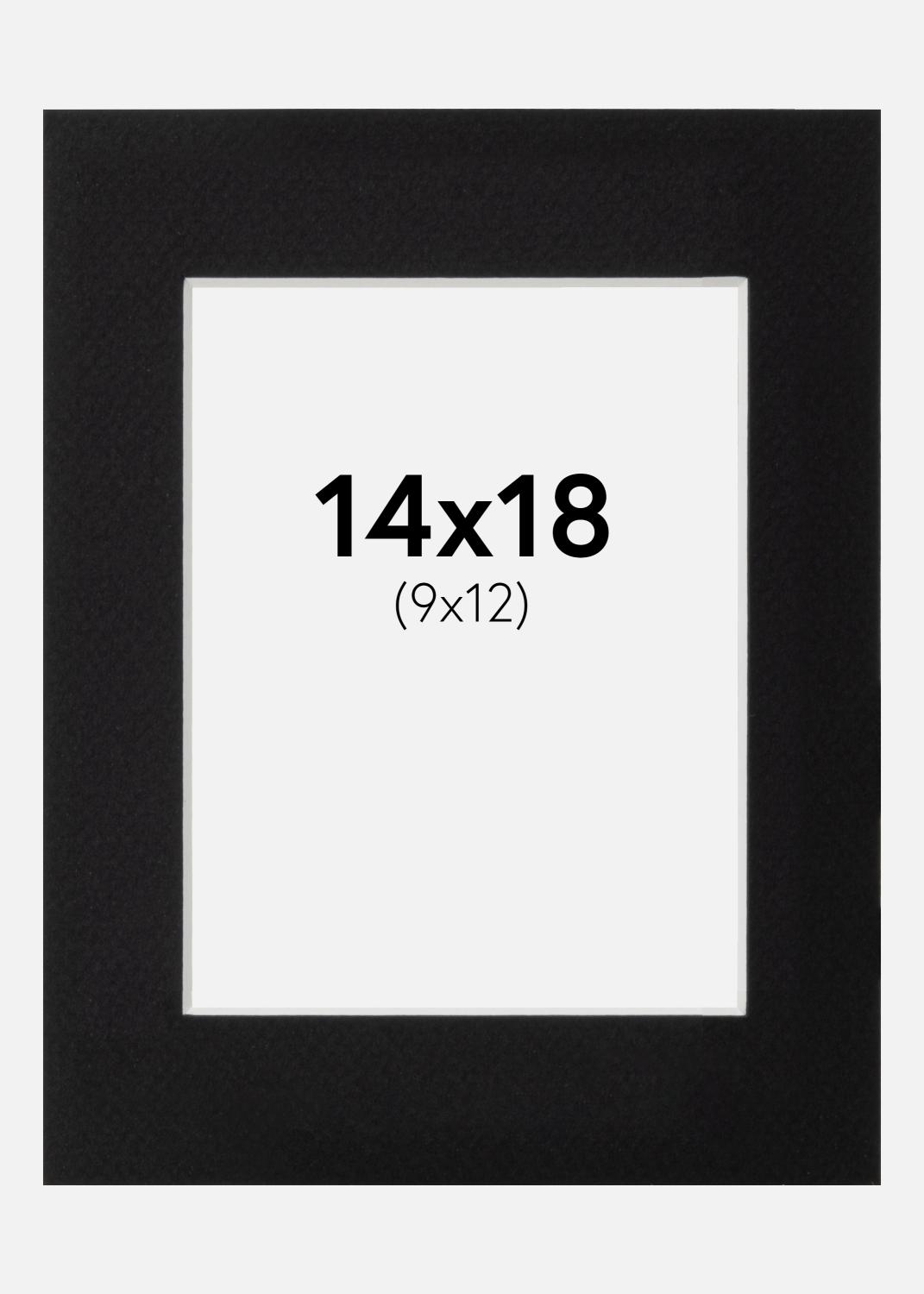 Product Image for Passepartout Schwarz Standard (weißer Kern) 14x18 cm (9x12)