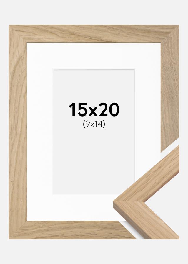 Rahmen Oak Wood 15x20 cm - Passepartout Weiß 10x15 cm