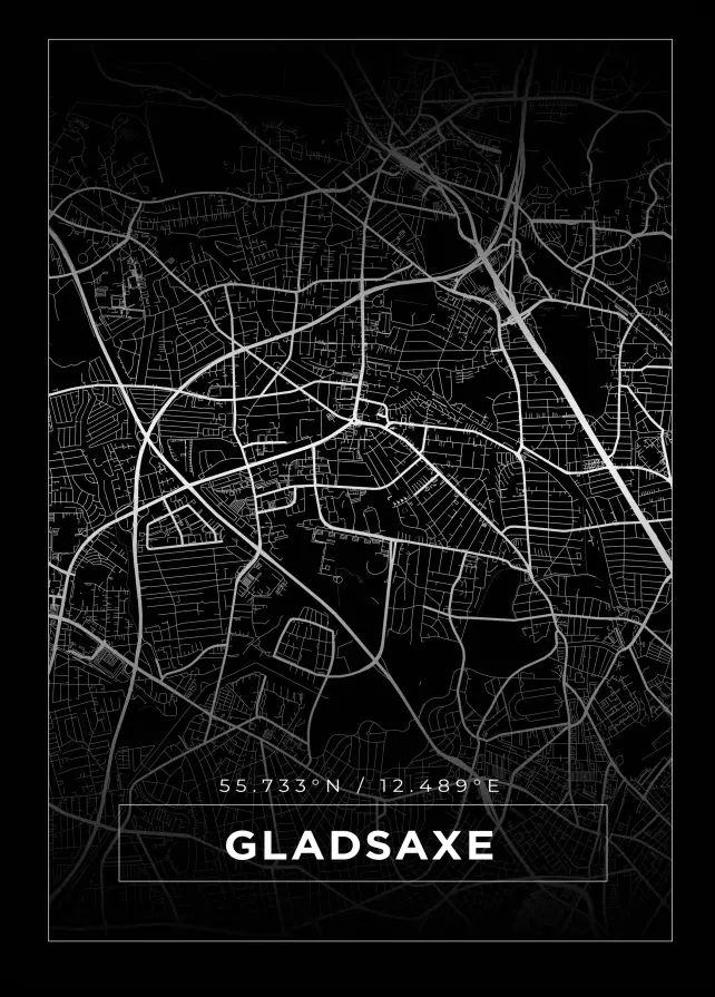 Map - Gladsaxe - Black