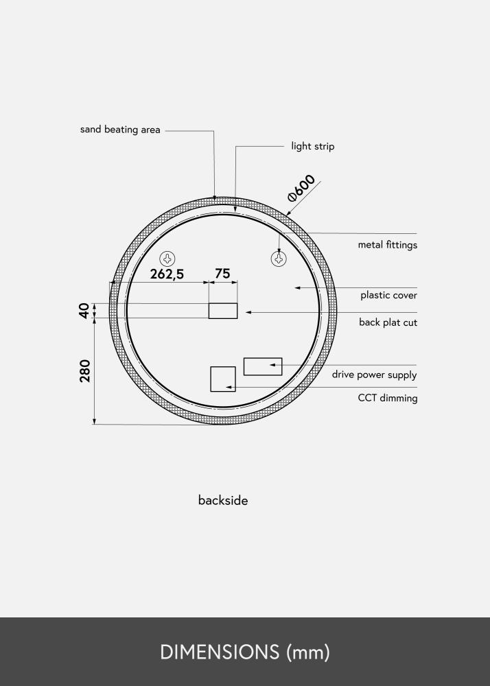 KAILA Spiegel Frost LED 60 cm Ø