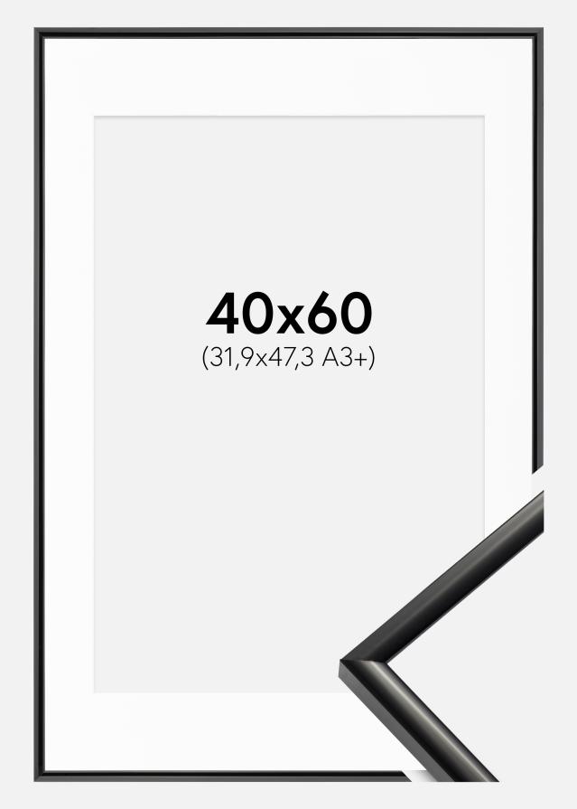 Rahmen New Lifestyle Schwarz 40x60 cm - Passepartout Weiß 32,9x48,3 cm (A3+)