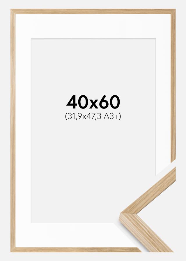 Rahmen Soul Oak Veneer 40x60 cm - Passepartout Weiß 32,9x48,3 cm (A3+)