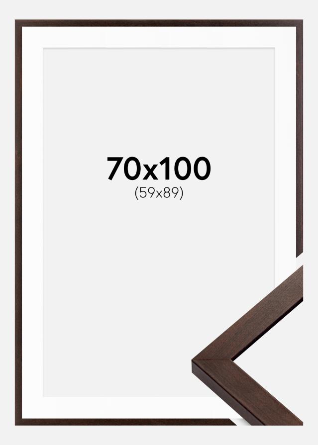 Rahmen Selection Walnuss 70x100 cm - Passepartout Weiß 60x90 cm