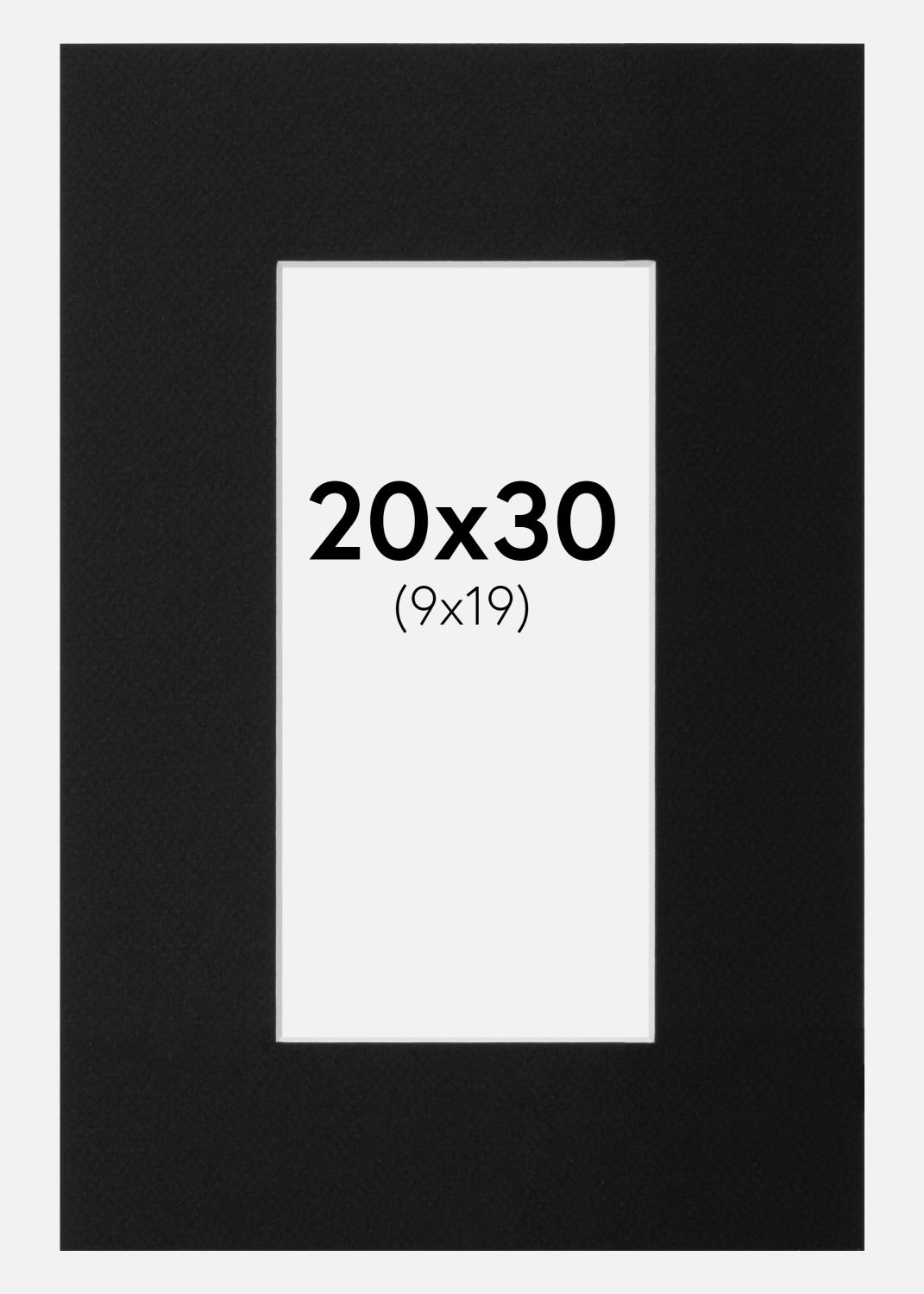 Product Image for Passepartout Schwarz Standard (weißer Kern) 20x30 cm (9x19)