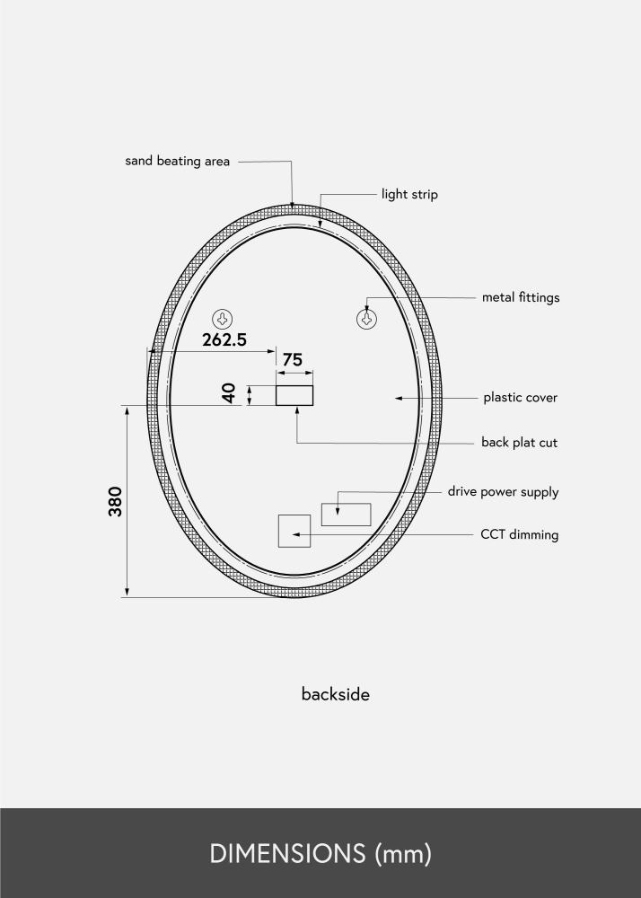 KAILA Spiegel Oval LED 60x80 cm