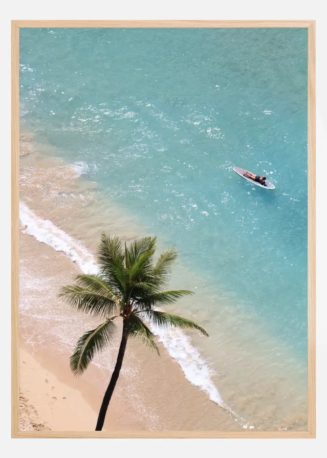 Surfing at the Beach Poster