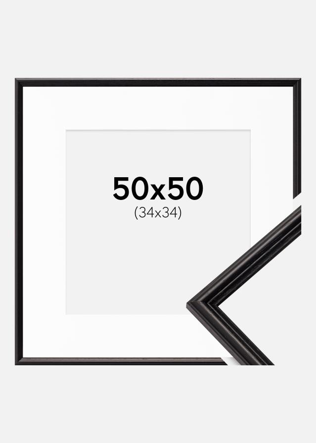 Rahmen Horndal Schwarz 50x50 cm - Passepartout Weiß 35x35 cm