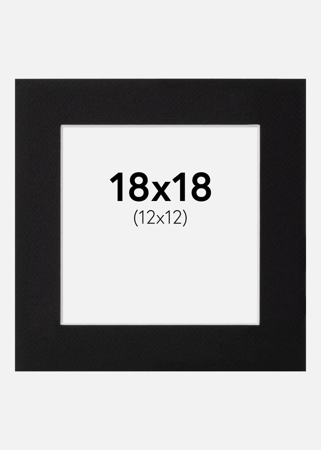 Product Image for Passepartout Schwarz Standard (weißer Kern) 18x18 cm (12x12)