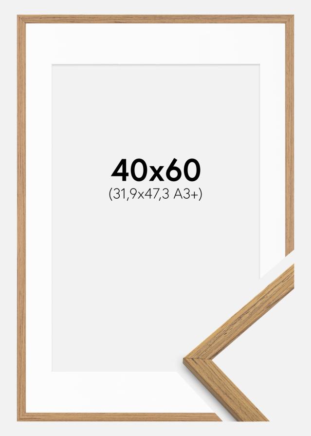 Rahmen Edsbyn Teak 40x60 cm - Passepartout Weiß 32,9x48,3 cm (A3+)